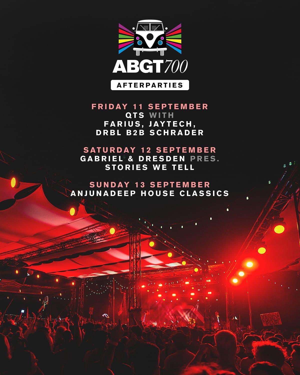 ABGT700 Afterparties lineup — September 11-13